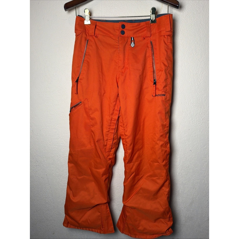 Volcom Womens Orange V-Science Snowboard Ski Pants Let It Storm 8kmm Large